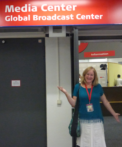 Deborah Shadovitz in the IFA press room for an interview.