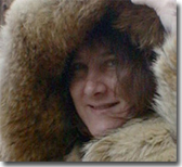 Deborah Shadovitz in Eskimo coat while visiting Alaska as a Mac author