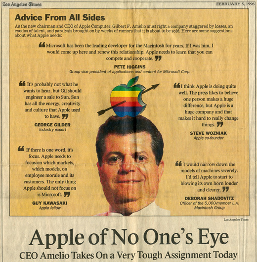 Deborah Shadovitz quoted in the Los Angeles Times; advice to Apple